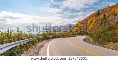Panorama of Cabot Trail Highway  (Cape Breton, Nova Scotia, Canada)