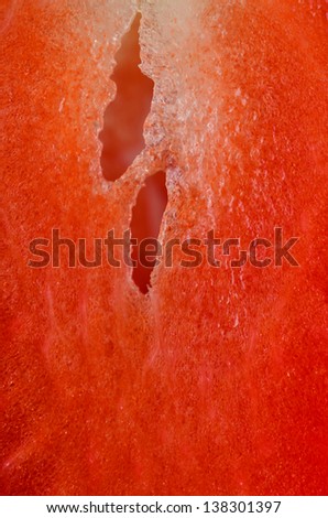 Abstract background - extreme macro of strawberry texture, strawberry from inside