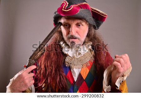 Hopeless situation, old pirate thinks to commit suicide