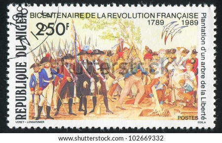 NIGER - CIRCA 1989: stamp printed by Niger shows French Revolution, circa 1989