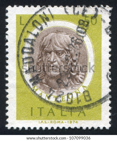 ITALY - CIRCA 1974: stamp printed by Italy, shows Famous artists, Andrea Mantegna, circa 1974