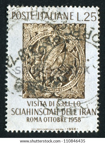 ITALY - CIRCA 1958: stamp printed by Italy, shows Persian Style Bas-relief, Sorrento, circa 1958