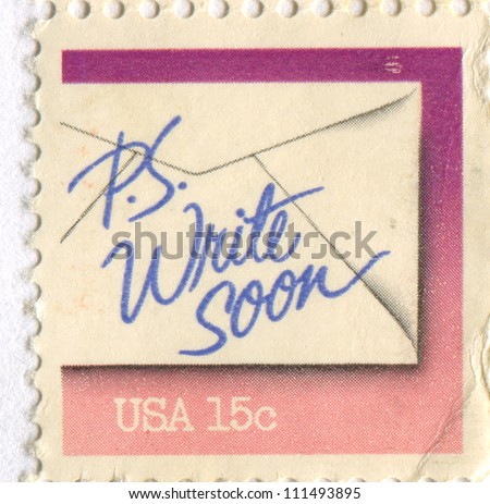 UNITED STATES - CIRCA 1980: stamp printed by United States, shows Letter Writing \