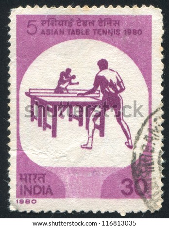 INDIA - CIRCA 1980: stamp printed by India, shows Asian Table Tennis Championship, circa 1980