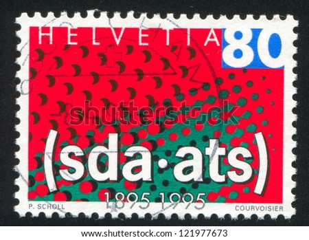 SWITZERLAND - CIRCA 1995: stamp printed by Switzerland, shows Abstract Picture, circa 1995