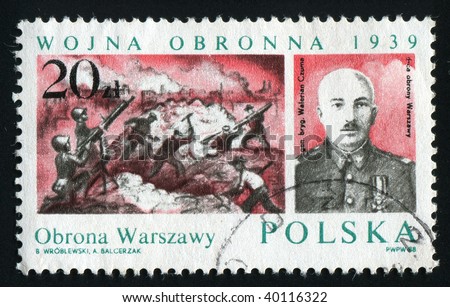 POLAND -CIRCA 1988: Valerian Czuma Brigadier General of the Polish Army, commander of the Border Guard, a social activist, the commander of the defense of Warsaw in September 1939, circa 1988.
