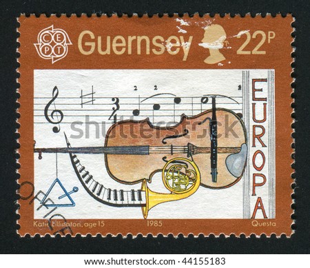 GUERNSEY- CIRCA 1985: Music, cello, French horn, circa 1985.