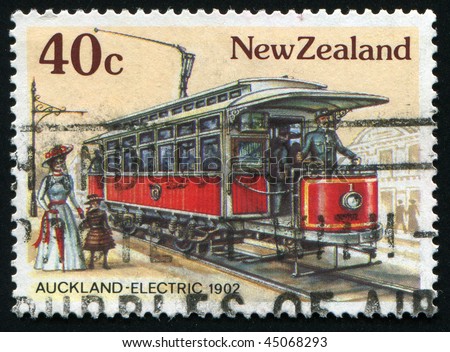 NEW ZEALAND - CIRCA 1985: Early Transportation. Auckland Electric, circa 1985.