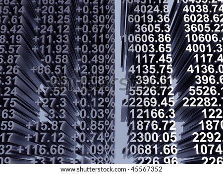 Share prices quoted. Real time quotes at the stock exchange. High resolution image.