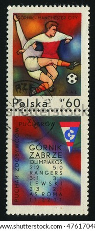 POLAND - CIRCA 1970: European soccer cup finals, circa 1970.