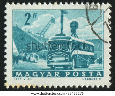 HUNGARY - CIRCA 1963: stamp printed by Hungry, shows old bus, circa 1963.