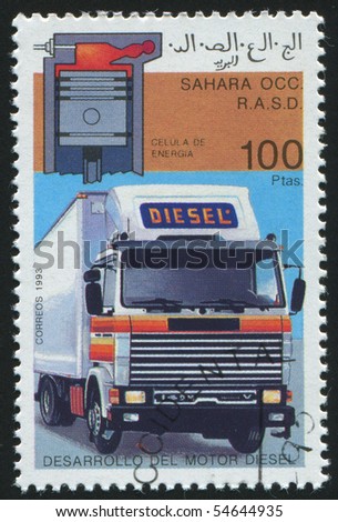 SAHARAUI - CIRCA 1993: stamp printed by Saharaui, shows truck, circa 1993.