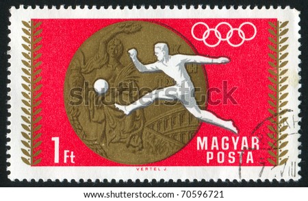 HUNGARY - CIRCA 1952: stamp printed by Hungary, shows Olympic Medal, circa 1952
