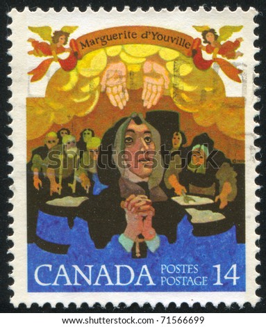 CANADA - CIRCA 1978: stamp printed by Canada, shows Mere Youville and Miracle of Food, circa 1978