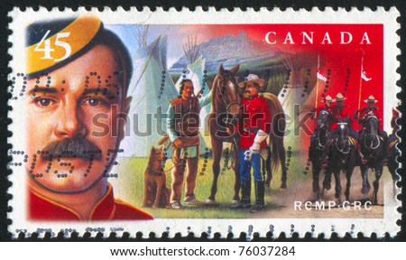 CANADA - CIRCA 1998: stamp printed by Canada, shows Royal Canadian Mounted Police, circa 1998