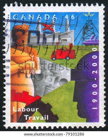 CANADA - CIRCA 2000: stamp printed by Canada, shows worker, circa 2000