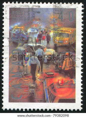 CANADA - CIRCA 1991: stamp printed by Canada, shows Police, circa 1991