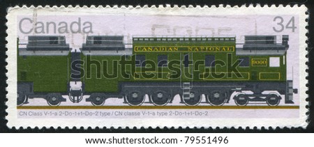 CANADA - CIRCA 1986: stamp printed by Canada, shows locomotive, circa 1986