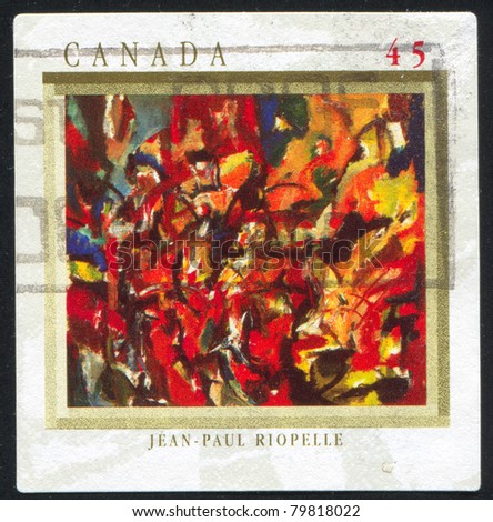 CANADA - CIRCA 1998: stamp printed by Canada, shows \'Peinture\' Jean-Paul Riopelle, circa 1998