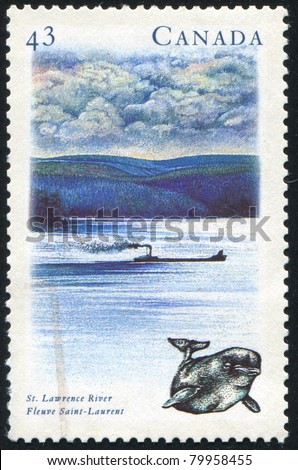 CANADA - CIRCA 1993: stamp printed by Canada, shows St. Lawrence River, circa 1993