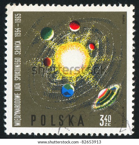 POLAND - CIRCA 1965: stamp printed by Poland, shows Solar system, circa 1965