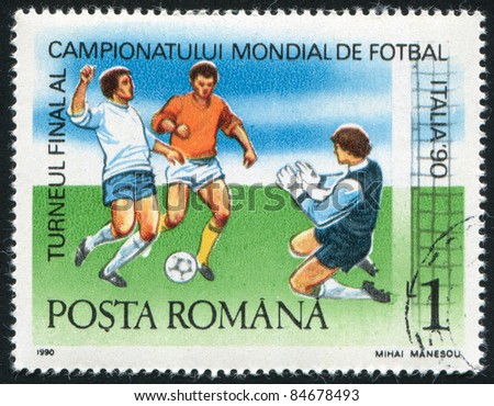 ROMANIA - CIRCA 1990: stamp printed by Romania, show football, circa 1990.