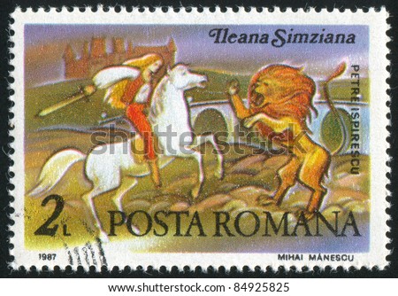 ROMANIA - CIRCA 1987: stamp printed by Romania, shows Scenes from Fairy Tale by Peter Ispirescu, circa 1987