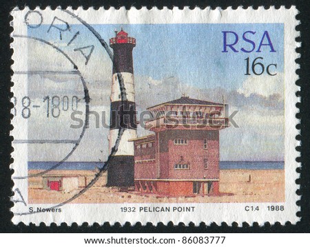 SOUTH AFRICA - CIRCA 1988: stamp printed by South Africa, shows lighthouse, circa 1988.