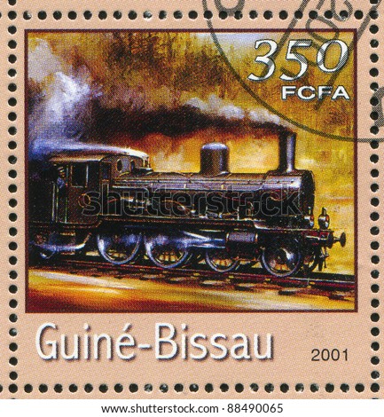 GUINEA-BISSAU - CIRCA 2001: stamp printed by Guinea - Bissau, shows locomotive, circa 2001.