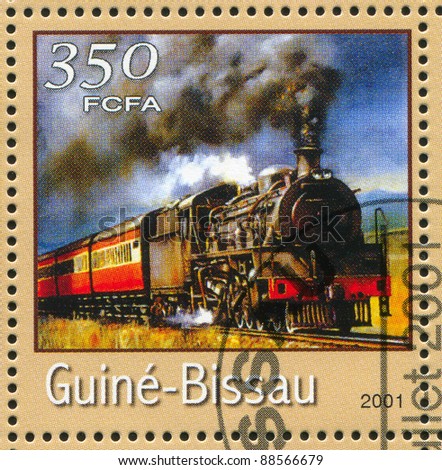 GUINEA-BISSAU - CIRCA 2001: stamp printed by Guinea - Bissau, shows locomotive, circa 2001.