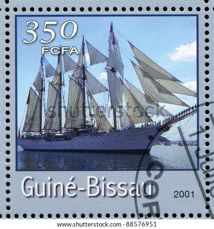 GUINEA-BISSAU - CIRCA 2001: stamp printed by Guinea - Bissau, shows sailing ship, circa 2001.