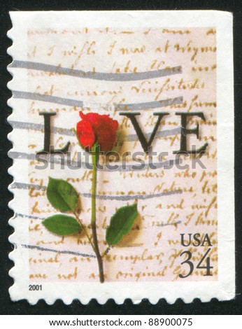 UNITED STATES - CIRCA 2001: stamp printed by United states, shows rose, circa 2001