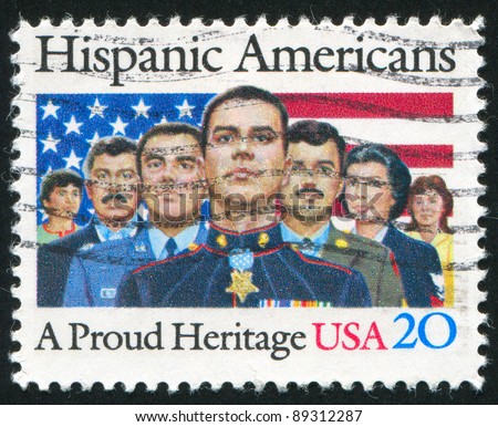 UNITED STATES - CIRCA 1984: stamp printed by United States, shows Hispanic Americans, circa 1984