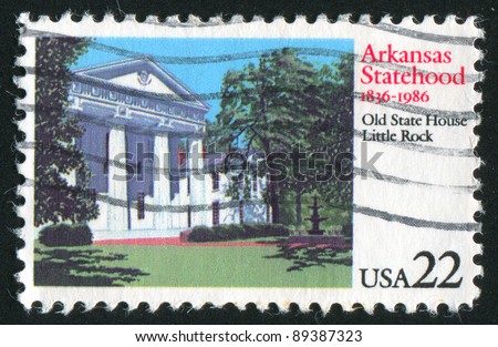 UNITED STATES -CIRCA 1986: stamp printed by United States of America, shows Old State building, Little Rock, circa 1986