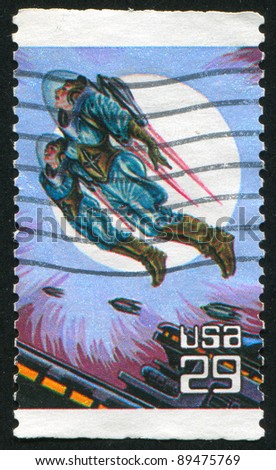 UNITED STATES - CIRCA 1993: stamp printed by United States of America, shows flying men, circa 1993
