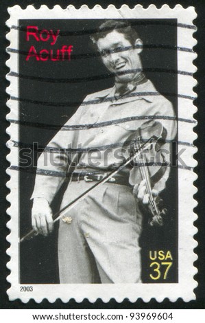 UNITED STATES - CIRCA 2003: A stamp printed by United states, shows Roy Acuff, Country Music Artist, circa 2003