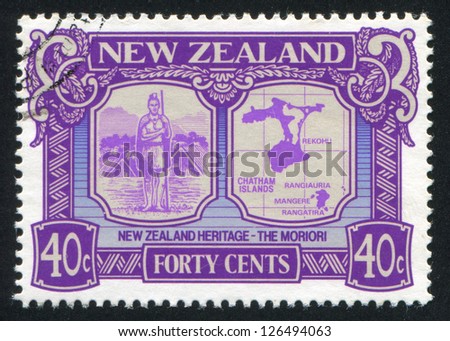 NEW ZEALAND - CIRCA 1989: stamp printed by New Zealand, shows New Zealand Heritage, the Moriori, circa 1989