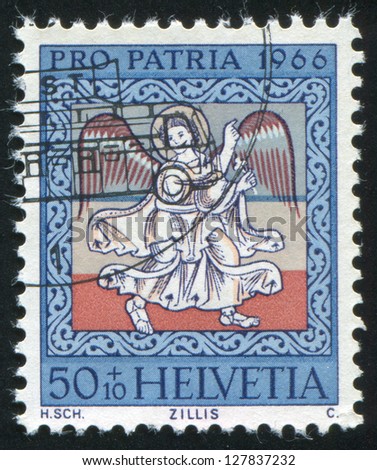 SWITZERLAND - CIRCA 1966: stamp printed by Switzerland, shows Angel leading the way, circa 1966