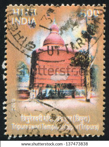 INDIA - CIRCA 2003: stamp printed by India, shows Tripureawari temple, circa 2003