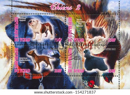CHAD - CIRCA 2012: stamp printed by Chad, shows stamp dogs, circa 2012
