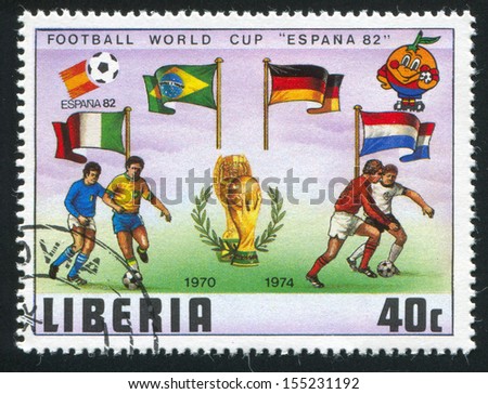 LIBERIA - CIRCA 1981: stamp printed by Liberia, shows football, circa 1981