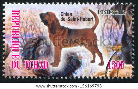CHAD - CIRCA 2012: stamp printed by Chad, shows Bloodhound, circa 2012