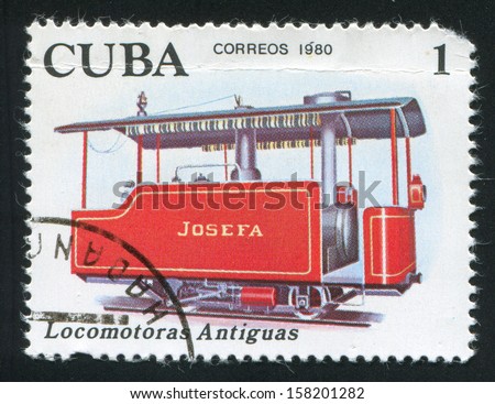 CUBA - CIRCA 1980: stamp printed by Cuba, shows Locomotive Josefa, circa 1980