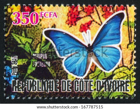 IVORY COAST CIRCA 2011: stamp printed by Ivory Coast, shows butterfly, circa 2011