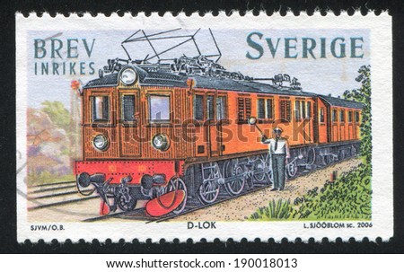 SWEDEN - CIRCA 2006: stamp printed by Sweden, shows electric locomotive, circa 2006