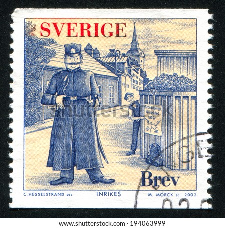 SWEDEN - CIRCA 2002: stamp printed by Sweden, shows Fictitious police chief and criminal, circa 2002