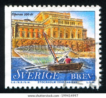 SWEDEN - CIRCA 1998: stamp printed by Sweden, shows Opera House, circa 1998