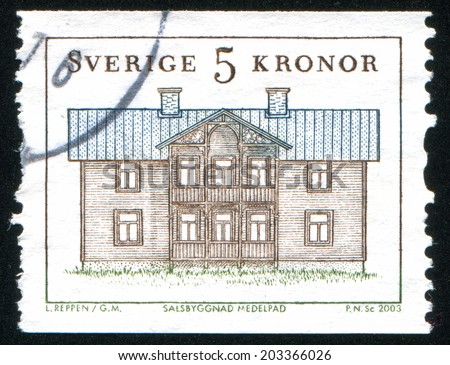 SWEDEN - CIRCA 2003: stamp printed by Sweden, shows House in Medelpad, circa 2003