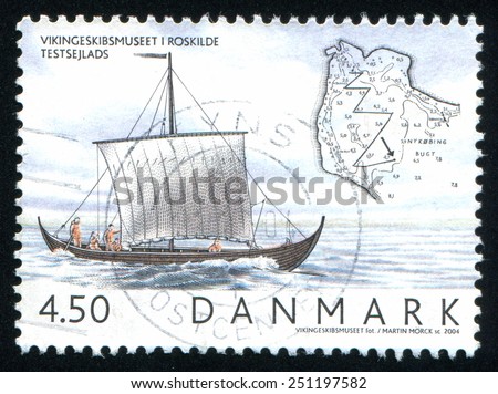 DENMARK - CIRCA 2004: stamp printed by Denmark, shows Viking Ship Museum Roskilde, circa 2004