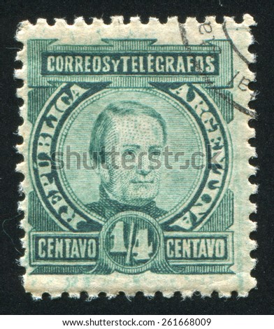 ARGENTINA - CIRCA 1890: A stamp printed by Argentina, shows Jose Maria Paz, circa 1890